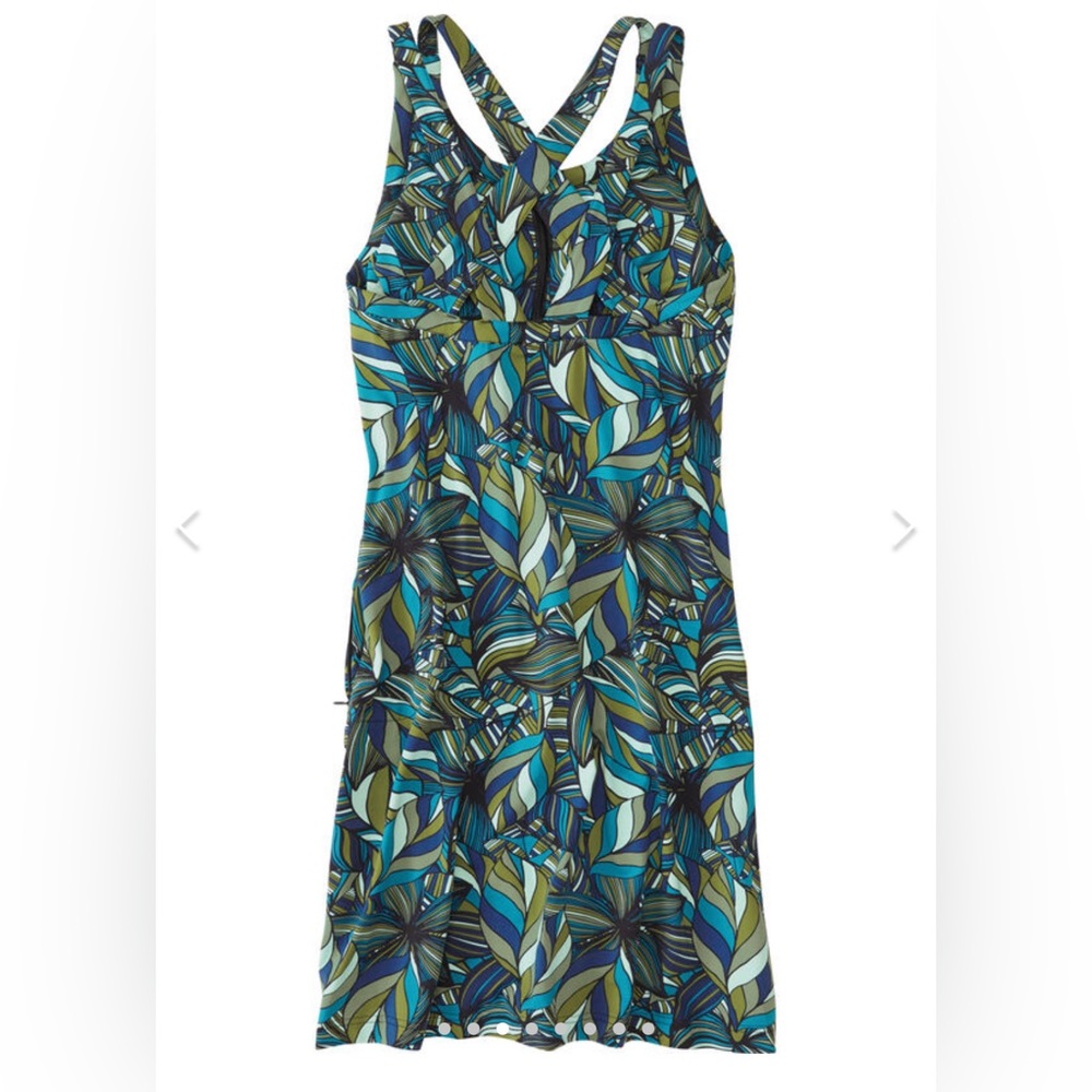Title Nine Cirque De La Vie Dress with built in bra in Blue Green. Size S